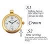 SHMIOU English Talking Watch for Women Pendant Golden Round Bezel