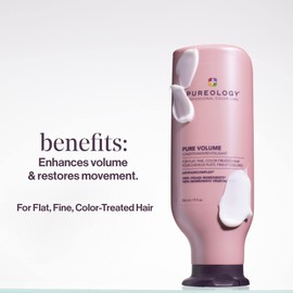 Pureology Pure Volume Conditioner | For Flat, Fine, Color-Treated Hair | Restores Volume & Movement | Sulfate-Free | Vegan | Updated Packaging | 33.8 Fl. Oz. |