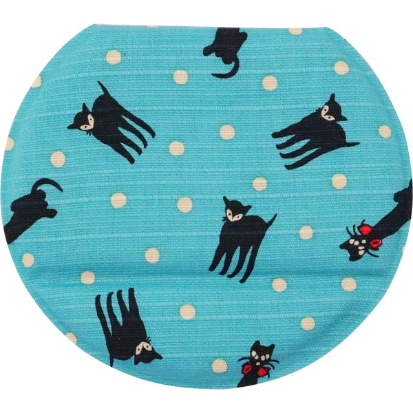 京佑 日本製 コンパクト ミラー 綿100％ 手鏡 10×11.5cm 置き鏡 竹久夢二 黒ねこ