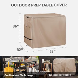 Wnanan Outdoor Pizza Oven Table Cover - Heavy Duty Waterproof Cover for Ooni Large Table,Khaki