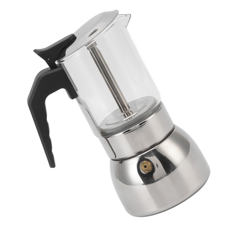 Glass Moka Pot Stainless Steel Heat Resistant Portable Classic Italian
