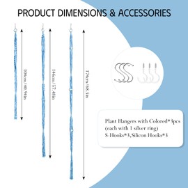 XXXFLOWER 3 Pack Macrame Plant Hanger Indoor Set with Hooks Handmade Woven Cotton Rope Flower Pot Crochet Plant Holder Stand Boho Plant Decor Hanging Planter Baskets Set of 3 with Beads Blue