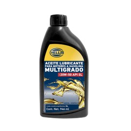 HELLA - ACEITE MULTIGRADO MINERAL PARA MOTOR A GASOLINA 20W50 API SL, BOTE DE 946 MILILITROS. NÚMERO DE PARTE : HMOSL-20W50LT 358277101