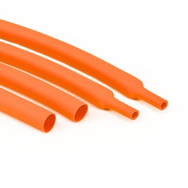 HOLED 1/8" 3:1 Heat Shrink Tubing Roll, Dual Wall Adhesive Lined Wire Heat Shrink Tube Insulation Sealing Waterproof Oil-Proof Anti-Friction (Orange, 16.4ft)