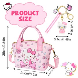 Ubephant Handbags Kity, Kity Bag Pink, Key Chain Crossbody Bag, Handbags Bag, Children's Cosmetic Bag, Purse, High Capacity Cartoon Birthday Gifts for Fans