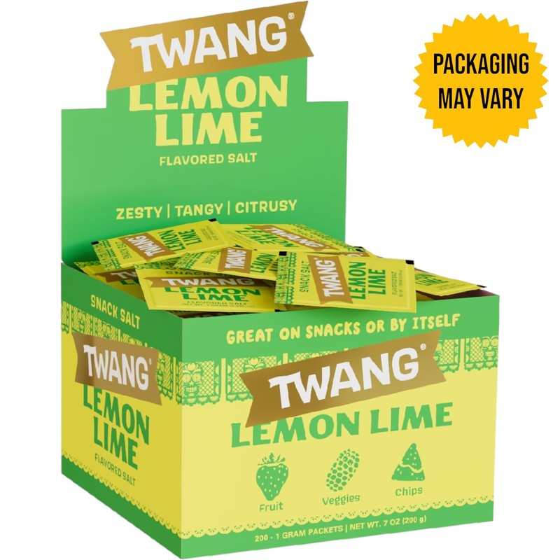 Twang Flavored Snack Salt Packets, Lemon Lime, Toppings for Popcorn,