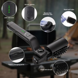 BBQ Electric Grill Brush, 3-Speed Grill Cleaner for Outdoor Grill with Heat-Resistant Handle and 180°Adjustable BBQ Brush Head,Gift for Grill Lovers
