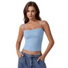 QINSEN Women's Basic Solid Cami Undershirt Spaghetti Strap Double Layer