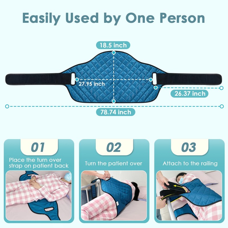 NEPPT Bedridden Patient Turning Device Belt for Bed Rails Elderly