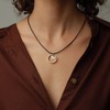 Leather Necklace for Men Women with Solid 925 Sterling Silver
