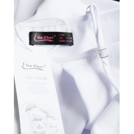 Eliacher Women's Deep V Neck Adjustable Spaghetti Straps Summer Dress Sleeveless Sexy Backless Party Dresses with Pockets (4-6,US) White Small