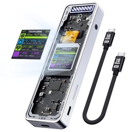Dockcase Explorer Edition M.2 NVMe Carcasa SSD, compatible con 10s PLP evita la pérdida de datos de escritura, USB 3.2 Gen 2 Tipo-C (10 Gbps), compatible con NVMe PCIe, tamaño 2230/2242/2260/2280,