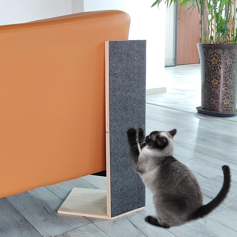 24" Tall Couch Corner Scratching Post with 3Pcs Replaceable Self-Adhesive