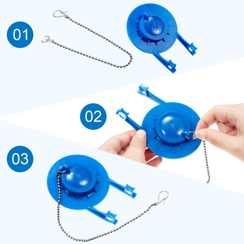 Mudder 6 Pack Toilet Handle Beaded Chain Universal Toilet Flapper