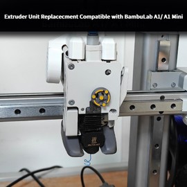 Imdinnogo Extruder Unit Replacment Compatible with BambuLab A1/ A1 Mini: Tool-Head Hotend Extrusion Assembly with Hardened Steel Gears Filament Cutter Motor Eddy Sensor 3D Printer Accessories