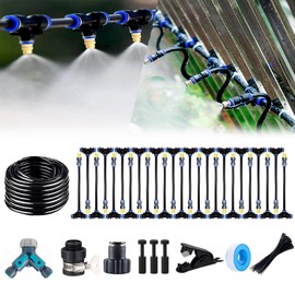 Update Drip Irrigation Kit, 98FT Automatic Watering System with 25 Replaceable 360° Bendable Sprayers, Atomizing Copper Nozzles for Garden, Plant, Lawn, Patio and Yard.(25)
