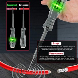 4-Piece 2-in-1 Electrical Tester Screwdriver Set - Non-Contact Voltage Tester Pen, High Torque Magnetic Screwdriver for AC/DC Circuit Detection, Flathead & Crosshead with LED Light