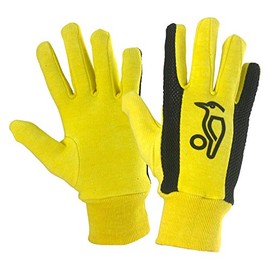Kookaburra Unisex-Youth Plain Cotton Wicket Keeping Inners, Yellow/Black, Youth EU