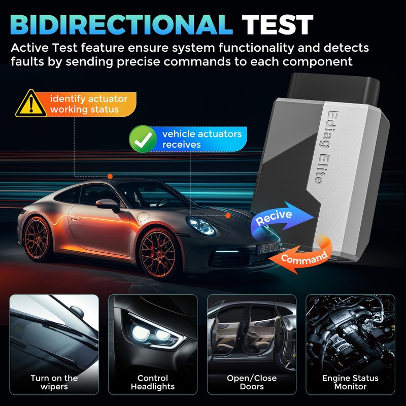 KINGBOLEN Ediag Elite OBD2 Scanner Bluetooth, Bidirectional Test Scanner All