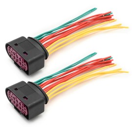 Vkinman 2 Pcs 68305265AA Headlight Connector Harness Pigtail Xenon HID, Replacement for Dodge Ram 1500 2500 2013 2014 2015 2016 2017 2018