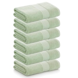 PADUANA | Pack of 6 Bath Towels 30 x 50 Aquamarine 100% Combed Cotton – Towel Drying Soft, Fast and Maximum Absorbency – Available Bath Towel, Wash Towel, Shower Towel and Bath Towel