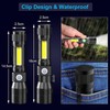 LED Flashlight Rechargeable Torch LED Pocket Flashlight with COB Light