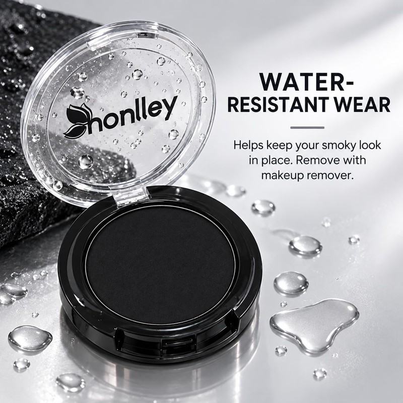Single Black Eyeshadow Pressed Powder Compact Halloween Makeup