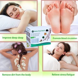Detox Foot Plasters Detox Plasters - Pack of 100 Natural Detox Plasters Feet Foot Pads for Stress Relief, Detoxification, Cleaning, Improving Sleep Quality