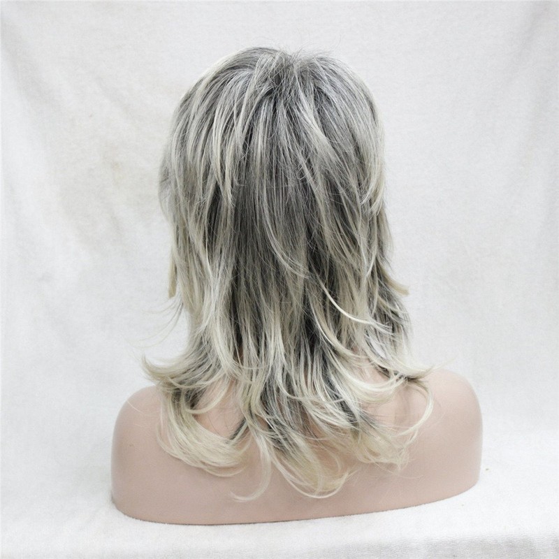 Lydell Wig Long Layered Blonde Grey Ombre Shag Classic Cap