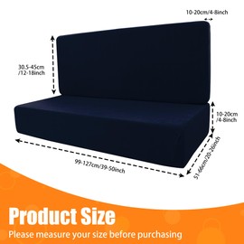 BIETYONE Rv Dinette Cushion Covers,Printing Stretchable Camper Cushion Cover,RV Cushion Slipcover,Rv Couch Cover Replacement for RV Camper Car Bench,2 Backrest Covers and 2 Bench Covers (Navy Blue)