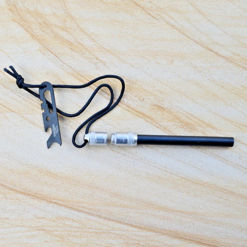 SCORPCO Ferrocerium Ferro Rod Flint Fire Starter Waterproof Aluminium +