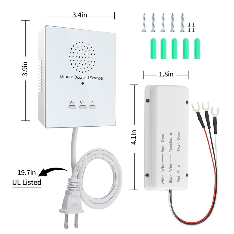 Briidea Doorbell Extender - Converts Wired Doorbell to Wireless, 21