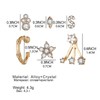 Cimenexe Bohemian Crystal Star Jacket Earrings Cz Flower Stud Earrings