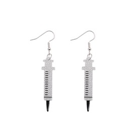 Shining Nurse Day Stethoscope Shape Resin Acrylic Dangle Earrings for Women Jewelry(B)