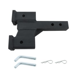 munirater Replacement for Trailer Dual Hitch Extender Adapter with 2-inch and 4-inch Rise Drop 2-inch Receiver 2-inch Solid Shank 10000lbs Capacity