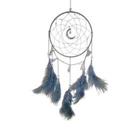 Sparklesphere, Dream Catcher, Grey with Crescent Moon, Feather Wall Hanging Decoration, Dream Catcher for Girls, Dream Catchers for Boys, Dream Catcher, Crystal
