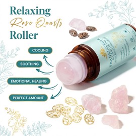Peehss Castor Oil and Frankincense Roll On – Rose Quartz Roller Bottle, Organic Cold Pressed Castor Oil for Eyebrows, Face & Neck, Firms Skin Feel Soft Smooth & Brightens Eyes, 1.7 fl oz