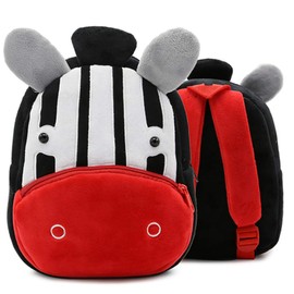 KISSOURBABY Zebra Backpack for Toddler Boys, Toddler Bookbag Girl Dinosaur Toys Bags(Zebra)