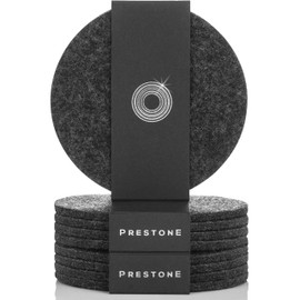 Coasters for Drinks Set of 9, Absorbent Felt Coasters with Double Holder, Unique Phone Coaster, Premium Package, Perfect Housewarming Gift Idea, Protects Furniture (Round, Charcoal) Modern Design
