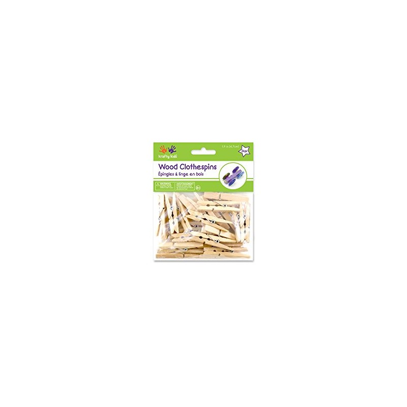 Multicraft Imports Wood Clothespins-Natural 1.875" 24/Pkg