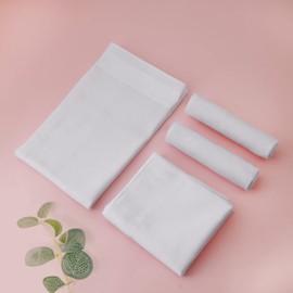 HOULIFE Mens Handkerchiefs - Ladies Handkerchief, Solid Colour Hankerchiefs, 100% 60S Cotton Soft Hankies for Dad Grandad Women Wedding, 40x40cm/16x16’’ (White, 6 Pieces)