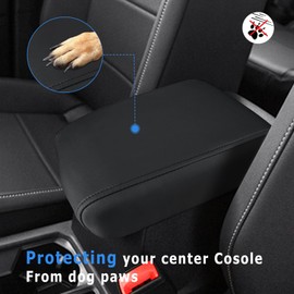 INTGET Center Console Cover for VW Volkswagen Tiguan Accessories 2019 2020 2021 2022 2023 2024&Taos 2022-2023 2024 Car Armrest Cover Middle Seat Box Cover Elbow for Car (Black with Black Stitches)