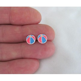 Sterling Silver 8mm delicate beach ball woman's post stud earrings. Jewelry Earrings for Women #3298FE4233