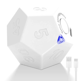 Senbos Mini Cube Timer, Rechargeable Pomodoro Countdown Timer 11 Preset Time Desk Timer Productivity Timer with Sound Vibrate Light Alarm Flip Timer for Time Management Workout Study Cooking