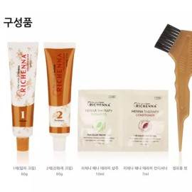 Reecena 리체나 헤어염색약 칼라 크림 헤나 7K 카키브라운 Richeena Hair Color Cream Henna 7K Khaki Brown