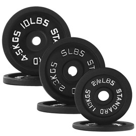 Fitvids Olympic 1 Inch Grip Plates and Bumper Plates for Barbell, 35LB: 2.5/5/10LB Pairs