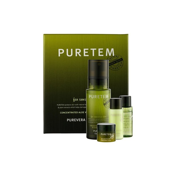 Puretem Purevera Facial Skin Essence Lotion Set (100% Organic Aloe vera)