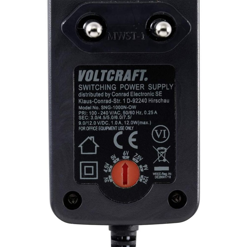 VOLTCRAFT VC-11258685 Power Supply Adjustable 3 V/DC, 4.5 V/DC, 5