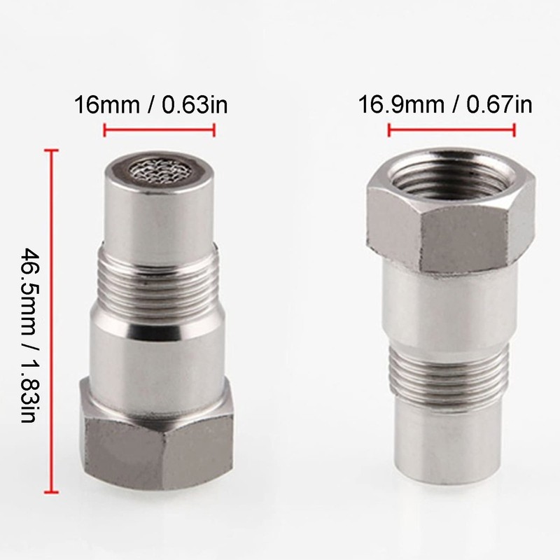 2Pcs Oxygen Sensor Adapter Welding Plug Engine Auxiliary with Filter