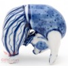 Porcelain gzhel gymnast Pig Piglet figurine handmade
